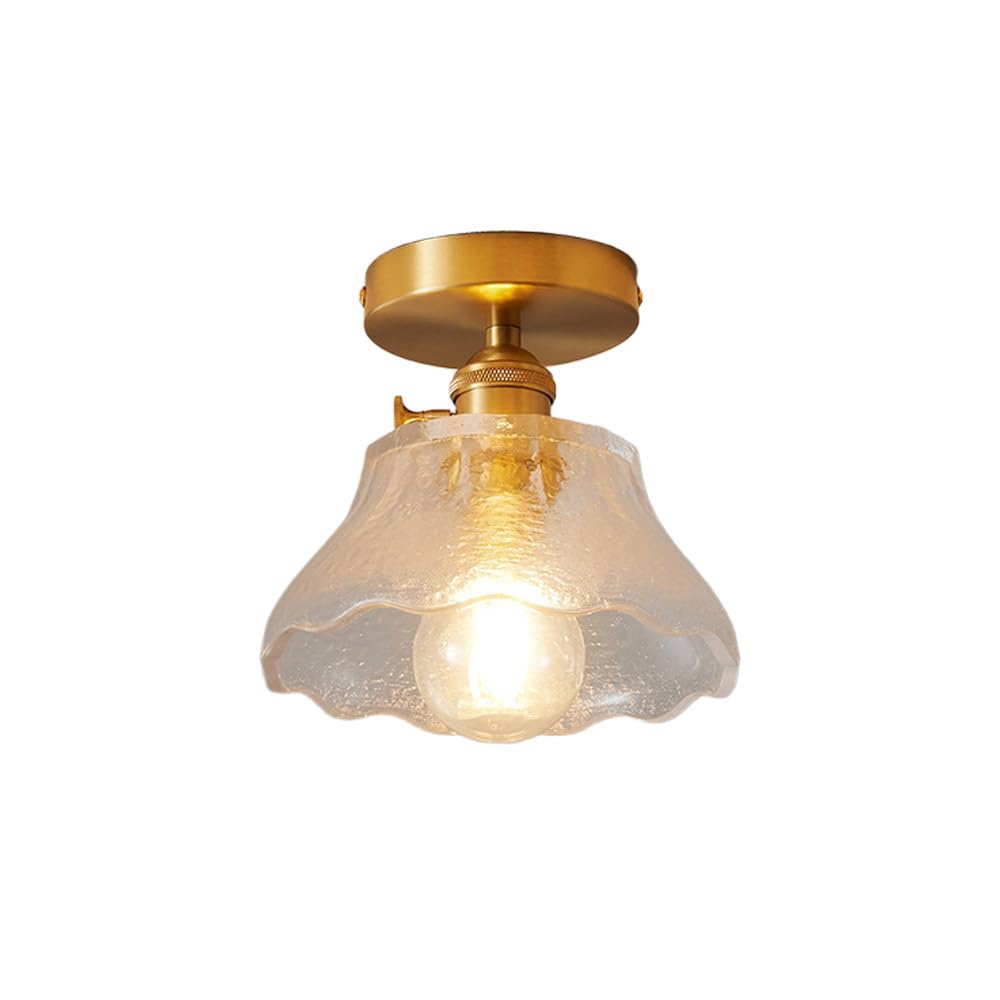 Lampe vintage à fixer au plafond en laiton et verre moderne