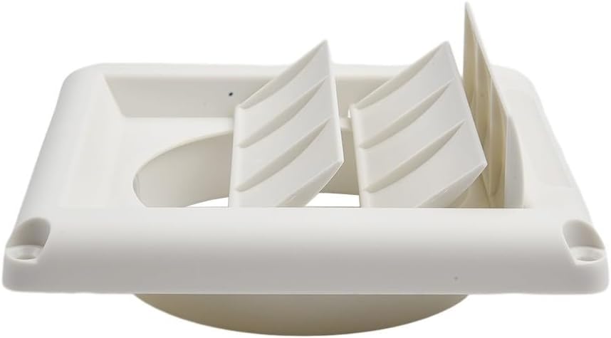 Plastic Air Vent Grille with 3 Gravity Flaps and Net, Wall Ventilation Cover for Indoor Outdoor Air Circulation, Ceiling or Exterior Wall Mount, White