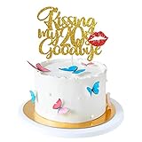 Gold Glitter Kissing My 20's Goodbye Cake Topper, Funny Happy 30th Birthday Cake Topper, 30th...