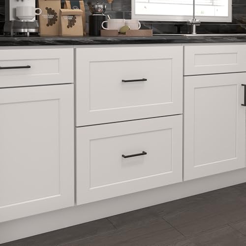 Image of Furinno Shaker Drawer Base Kitchen Cabinet with 2-Drawers, Ready to Assemble, 24 D x 24 W x 34.5 H, White