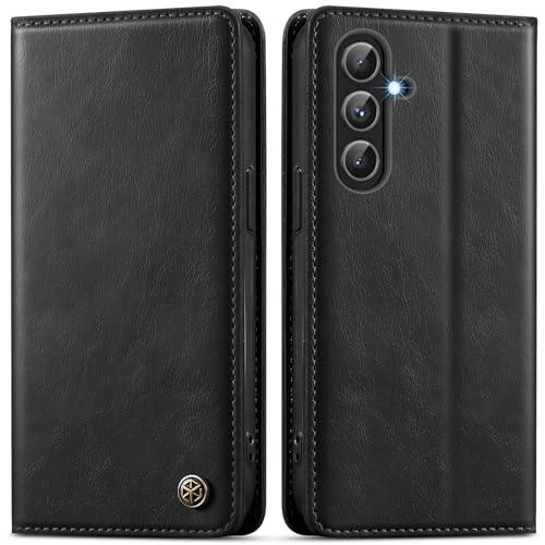 GUCASBE Handyhülle für Samsung Galaxy A54 Hülle Premium PU Lederhülle für Samsung A54 Wallet Flip Case mit Kartenfach Standfunktion RFID Schutzhülle Klapphülle für Galaxy A54 5G Schwarz