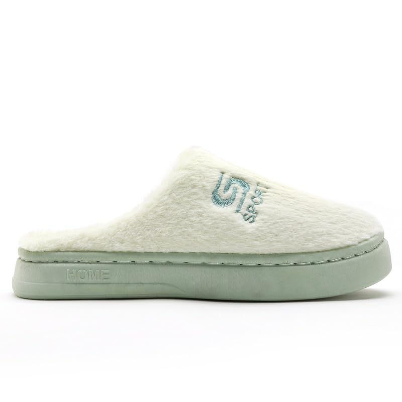 Image of Unisex Winter Flip Flop Slipper for Men and Women Soft Faux Fur Slip On Indoor Home Slides Slipper for Bedroom Sandals