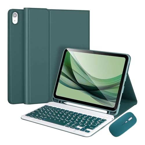 Teclado y funda para iPad Pro 11 2024 con ratón verde oscuro