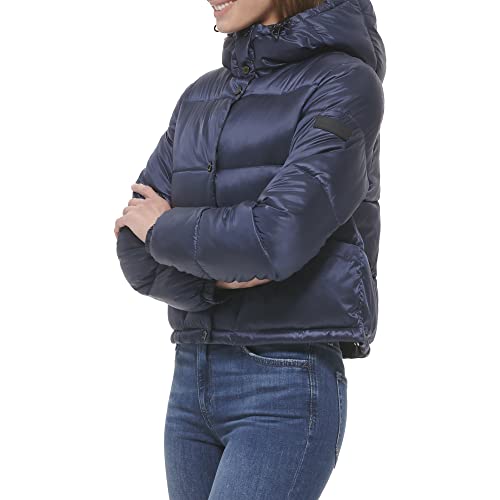Calvin-Klein-Womens-Lightweight-Cropped-Hooded-Snap-Pockets-Puffer