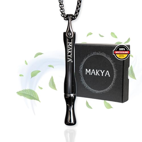 Makya V3 Black Rauchentwöhnung Hilfsmittel MEHR WIDERSTAND Nikotin & Chemiefrei - Nicht Kompatibel Taste Filter Simuliert Rauchgefühl Stressabbau & Atemtraining Edelstahl Kette