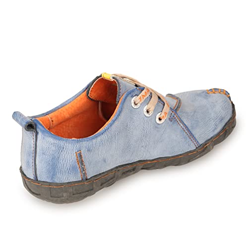 TMA EYES Retro Handmade Soft Leather Shoes Women's Flat Lace-up Walking Casual Shoes2