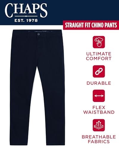 Chaps Men's Pants - Straight Fit 5-Pocket Comfort Stretch Chino Pants for Men - Men's Fashion Straight Leg Cotton Chinos3