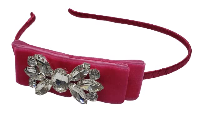 Chic Crystals Purple Velvet Headband, Bow Hair Band, Hair Accessories for Toddlers, Girls, Adults
