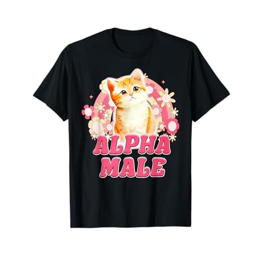 Lustiges Alpha Männliche Katze T-Shirt