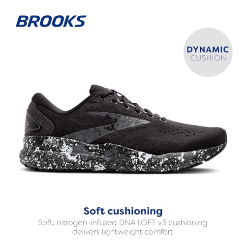 Brooks Herren Ghost 16 Running Shoe, Schwarz/Eisen/Lava, 45 EU