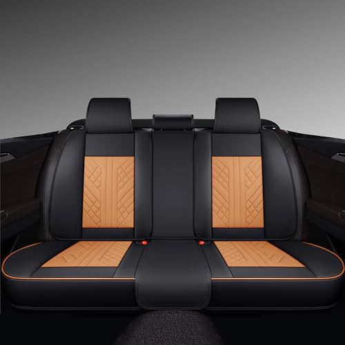 Image of GXT Bench Seat Cover, Premium Faux Leather Bench Seat Covers for Trucks - Universal Fit for Most Sedans SUV Pick-up Truck, Durable for Long Lasting Protection(Black and Orange)