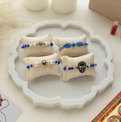 Image of Premium Handmade Designer Rakhi Set for Brother and Bhabhi Adjustable Couple Rakhi with Roli Chawal & Nariyal