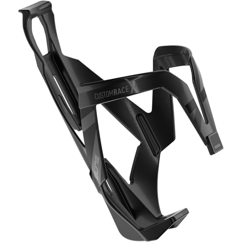 Elite Custom Race X Nero Lucido con Grafica Nera – Portaborraccia da Ciclismo in Resina Fibra