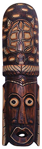 Woru Handgearbeitete Holz-Maske aus Bali zum Aufhängen, Wandmaske 50 cm