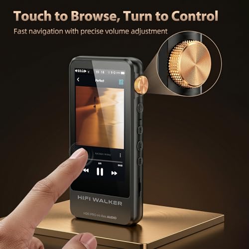 Image of HIFI WALKER H20 Pro Hi-Res Music Player with Bluetooth, Digital Audio Player with 3.2 inch Touchscreen, Dual DAC, 3.5mm & 4.4mm Balanced Output, USB DAC, 64GB Micro SD Card Included