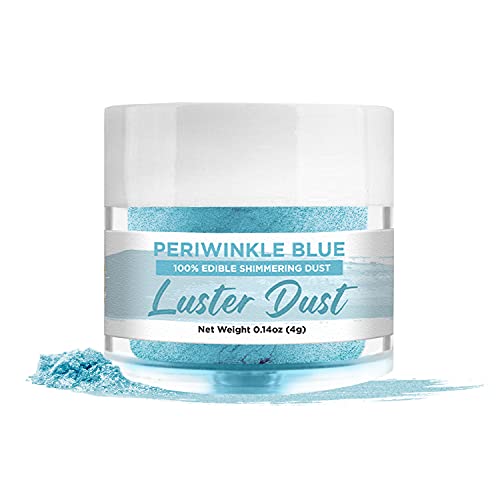 BAKELL Edible Periwinkle Blue Luster Dust & Paint | LUSTER DUST | KOSHER Certified | Halal Certified Paint, Powder & Dust | 100% Edible & Food Grade| Cakes, Vegan Paint & Dust (Periwinkle Blue)