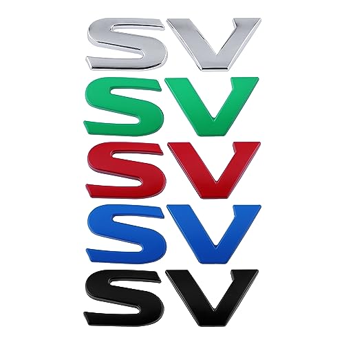 Image of 1PC SV Emblem for Car Decoration Metal Badges 3D SV Sticker Decal Fender Sticker Badges Nameplate Easy Installation for Car /SUV /Truck (Red)