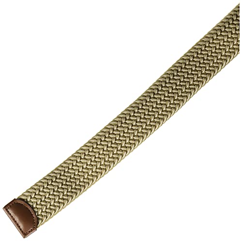 Perry-Ellis-Mens-Woven-Stretch-Leather-Trim-Belt