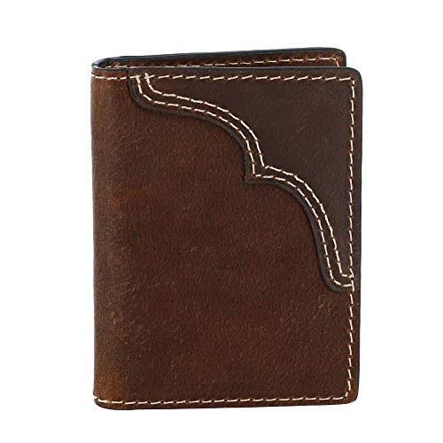 Wrangler Men's Leather Card Case Wallet With Money Clip, Cognac/Brown #TOP21