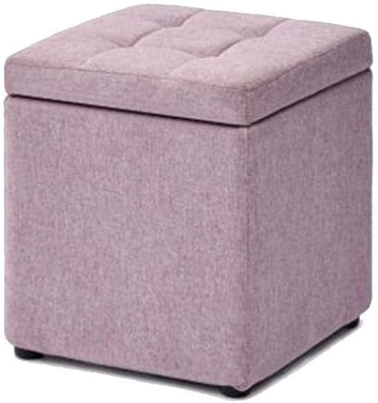 Banc en bois massif et tissu ottoman rose | Finitions soignees pour interieur chic - 4