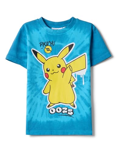 OVS Kids Camiseta Azul de Puro algodón para niños, Ajuste Regular con Pikachu