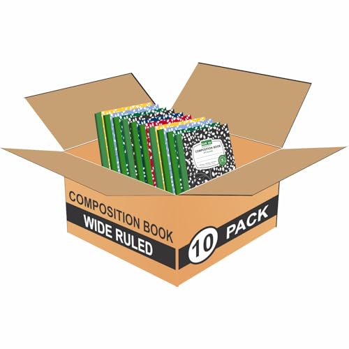 EcoNama Composition Notebooks Pack of 10 Wide Ruled 200 Pages