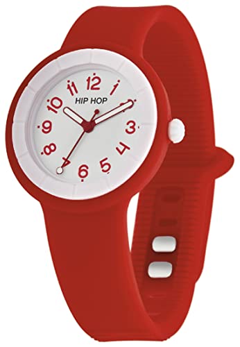 Hip Hop, Collezione Hero.Dot, Orologio Donna Poppy Red, Cinturino In Silicone Soft Touch Intercambiabile, Pratica Chiusura, Lunetta Bianca, Numeri Verdi, Cassa 34 Mm, Movimento Al Quarzo, Rosso - 3