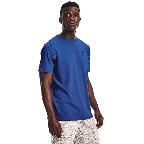 Image of Under Armour Men's Sportstyle Left Chest Short Sleeve Tech Blue /Black X-Small