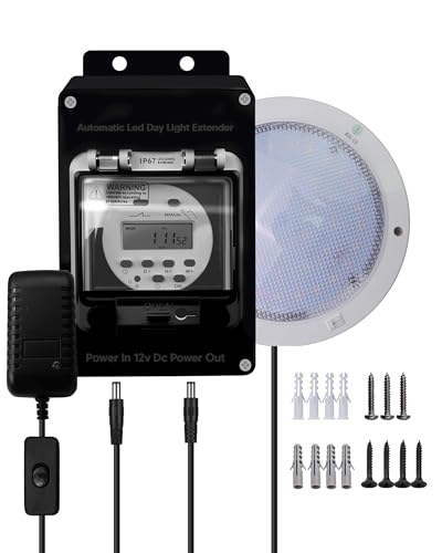 Chicken Coop LED Light with Timer, Automatic Daylight Extender Boost Egg Production IP 65...