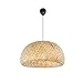 Produktbild Alpinaluz Hängelampe aus natürlichem Weidengeflecht, Durchmesser 480 mm, doppellagiger Lampenschirm in Hemisphärenform, Lampenfassung aus Holz, schwarzes Kabel, verstellbar, ideal für Decke,