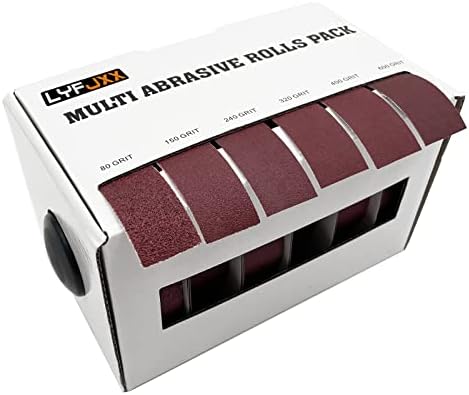LYFJXX Emery Cloth Roll, Abrasive Sand Paper Assorted, 80 150 240 320 400 600 Grit Sandpaper Rolls for Metal, Each Roll 8 Meters
