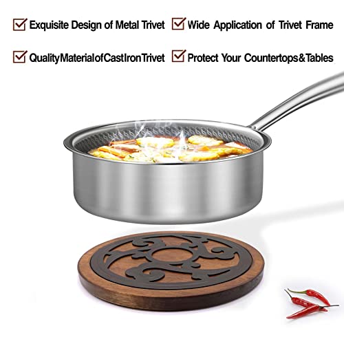 Cast-Iron-with-Wood-Trivets-Set-of-2-Wooden-Trivets-for-Hot-Dishes-8-inch-Round-Kitchen-Hot-Pads-for-Table-and-Kitchen-Counter-Heat-Resistant-Rustproof-Non-Slip-Durable-Hand-Crafted-Black - Urban Country Home Decor Cast-Iron-with-Wood-Trivets-Set-of-2-Wooden-Trivets-for-Hot-Dishes-8-inch-Round-Kitchen-Hot-Pads-for-Table-and-Kitchen-Counter-Heat-Resistant-Rustproof-Non-Slip-Durable-Hand-Crafted-Black