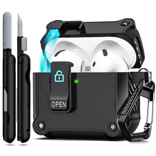 Image of RFUNGUANGO for AirPods 5 /4 Case (2026 /2024) with Lock, Black