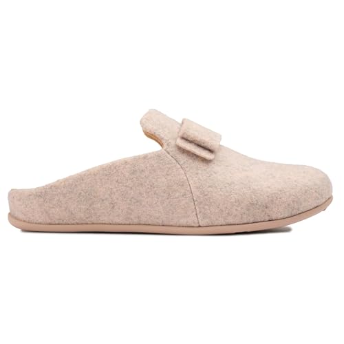 Fitflop Shuv Cushy-Pantofole in Feltro, Donna, Beige, 43 EU