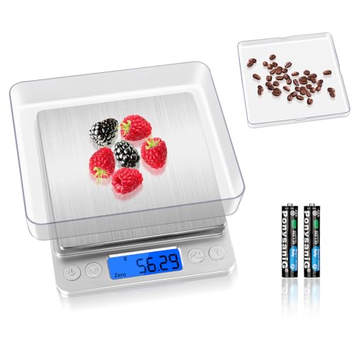 VFANDV Bascula de Precision,500g/0.01g Báscula Digitales de Precisión 6 Unidades Báscula de Cocina Digital con Pantalla LCD Bascula Precisionl para Cocina Alimentación Joyería