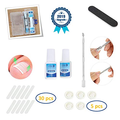 Deyace Professional Ingrown Toenail Correction Kit, Pedicure Paronychia Recover Foot Care Tool with Nail Clipper Nail Glue Glue Cleaner Pressing tool Patch Alcohol Pad Finger Cover
