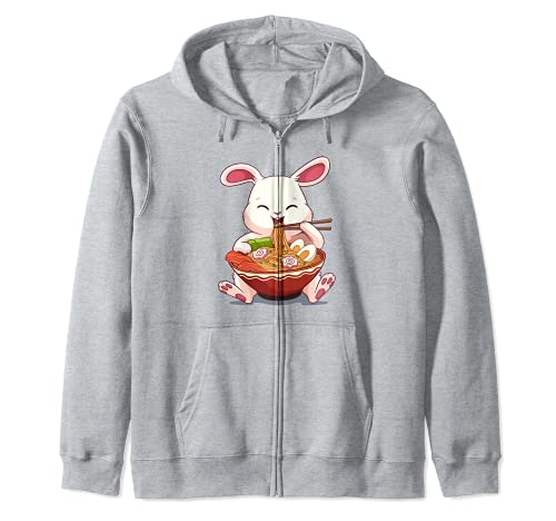 Fideos Ramen del Conejo de Pascua Kawaii Huevo de Pascua Sudadera con Capucha Cover