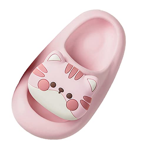 Boys Girls Toddler Little Kid Cloud Slides Sandals Thick Sole Cartoon Slippers Shower Bathroom Pool (Pink, 1 Big Kids)