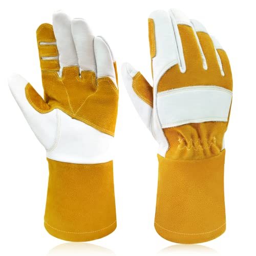 Intra-FIT MIG Gants de soudage en cuir de vachette, renfort en cuir grainé sur la paume de la main,...