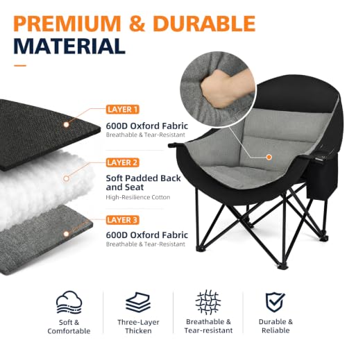 Silla de Camping Oversized - Silla de Césped Acolchada Resistente para Adultos miniatura 3