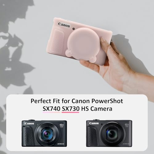 Funda de silicona para Canon PowerShot SX740 y SX730 HS con protector de pantalla LCD 3