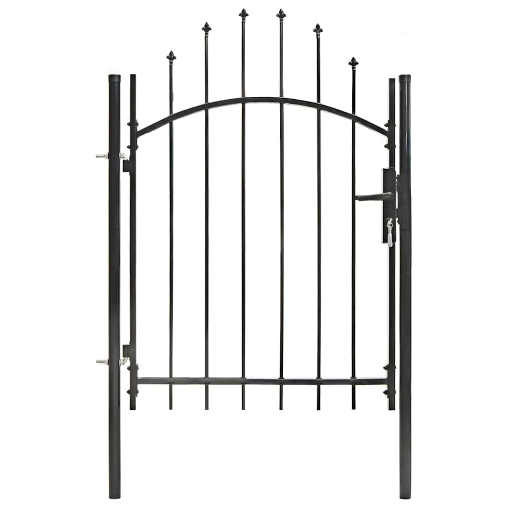 vidaXL Puerta de jardín Woerden Acero Vallas Entradas Cercado Patio Terraza Práctica Elegante Funcional Segura con Cerradura 1x1m Negra