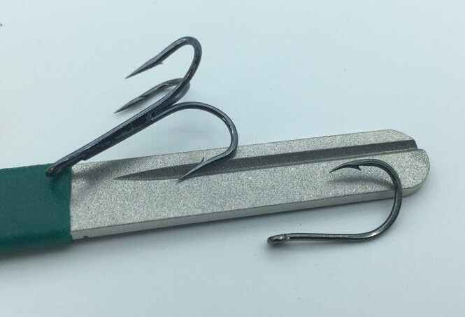 Afilador de anzuelos de pesca 2 piezas para anzuelos triples miniatura 7