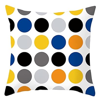 1 Kissenbezug 40x40cm, Kopfkissenbezug Schwarz Grau Blau Gelb Punktmuster Polyester Kopfkissenbezug Sitzkissen Dekokissen Couchkissen Dekoration