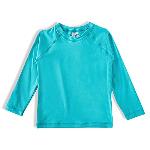 Camiseta Praia Manga Longa Lisa Elastano,Tip Top ,Kids Unissex,Turquesa Claro,6