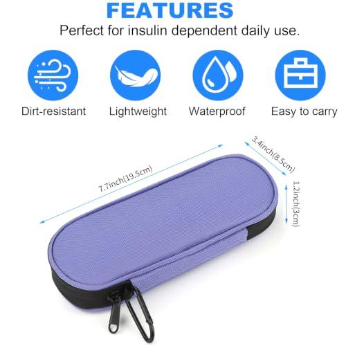 Image of Insulin Pen Cooler Travel Case with 2 Reusable TSA Approved Ice Packs, Diabetic Medication Insulated Cooler Bag for Insulin Pens and Other Diabetic Supplies Storage Light Purple