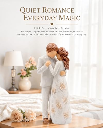Figura pareja romántica resina estatua adornos para hogar miniatura 5
