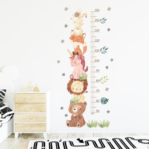 LICHUANUK Kids Chart Wall Sticker Forest Animals Sticker Wall Chart Kids Chart Wall Sticker Kids Room Decor for Boys Girls Measuring 50-150cm - Image 3