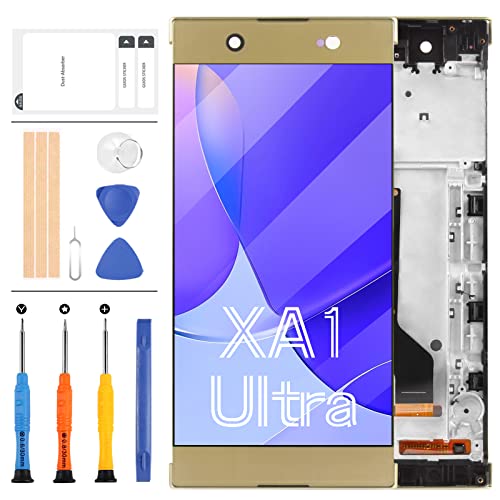 LADYSON Écran tactile LCD de rechange pour Sony Xperia XA1 Ultra C7 G3221 G3212 G3223 G3226 avec kit de réparation et outils inclus Doré