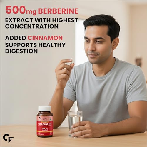 Image of Carbamide Forte Berberis Berberine 95% with Milk Thistle & Cinnamon | Berberine Capsules 500 mg | 60 Veg Capsule